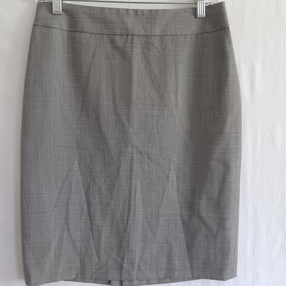 Brooks Brothers "346" Skirt Women 4 Grey Excellent Wool Pencil Career Lined
